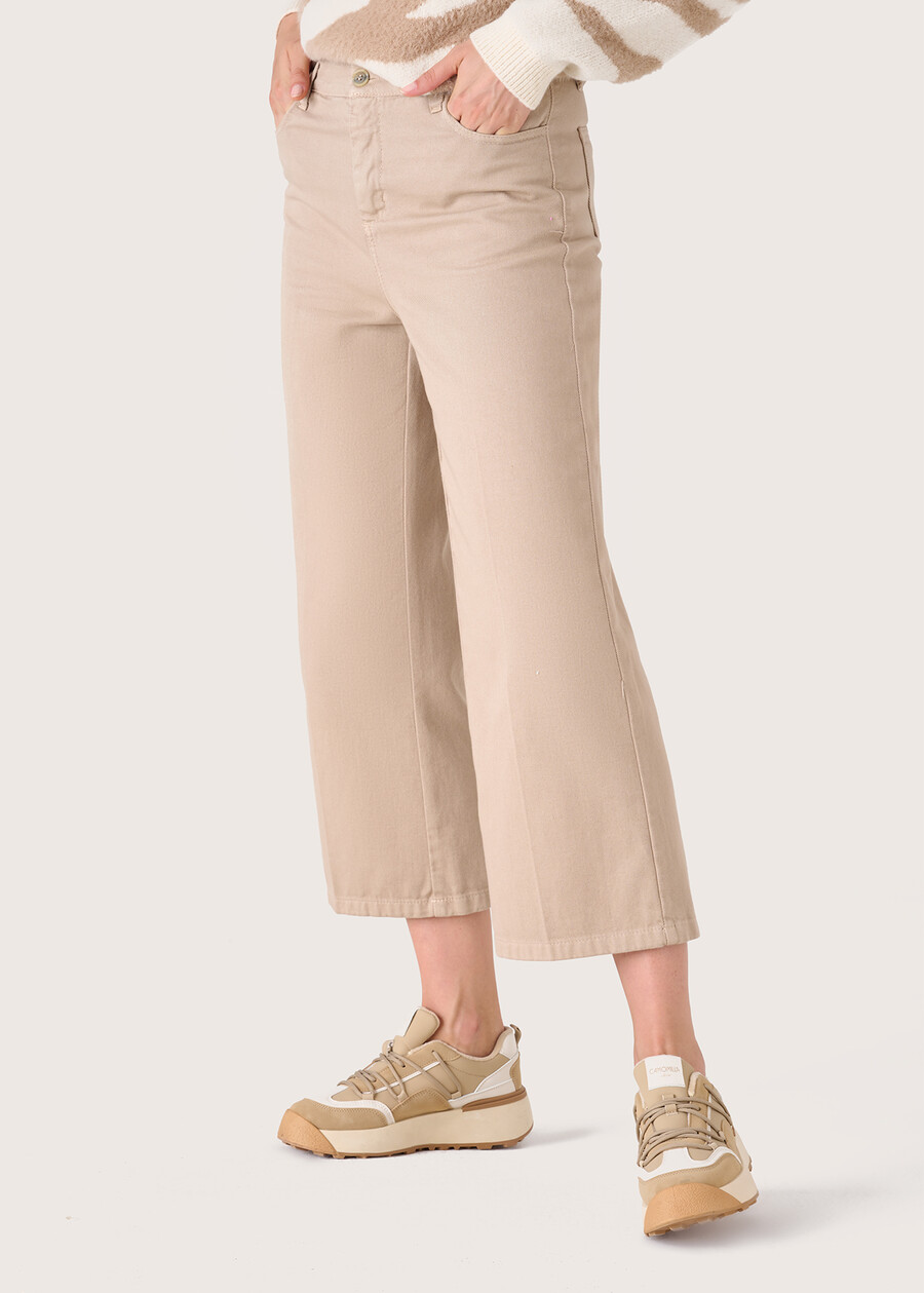 Percy 100% cotton trousers BEIGE Woman , image number 2
