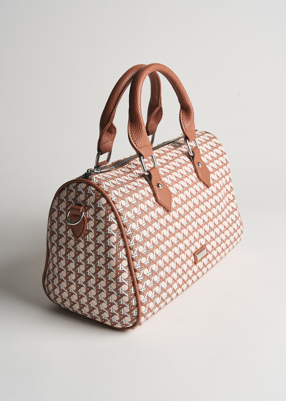 Bauletto Bowl Bag in eco pelle stampa intreccio MARRONE PIGNA Donna null