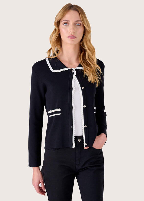 Clay yarn cardigan NERO Woman null