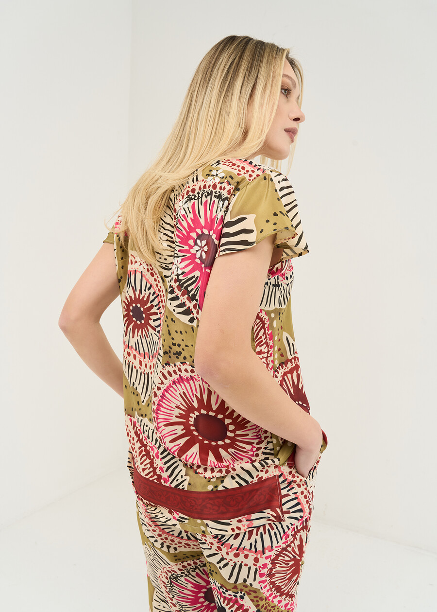 Shelly printed blouse with embroidery FUFOF Woman , image number 3