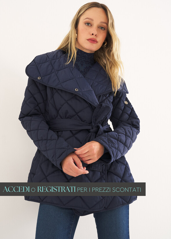 Paggy quilted belted jacket BLU MIDNIGHT Woman null