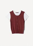 Maglia Siria modello fake gilet ROSSO MAGENTA Donna immagine n. 4