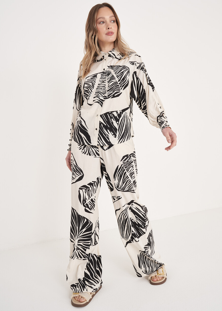 Pintus Leaf-Print Trousers NERO BLACK Woman , image number 2