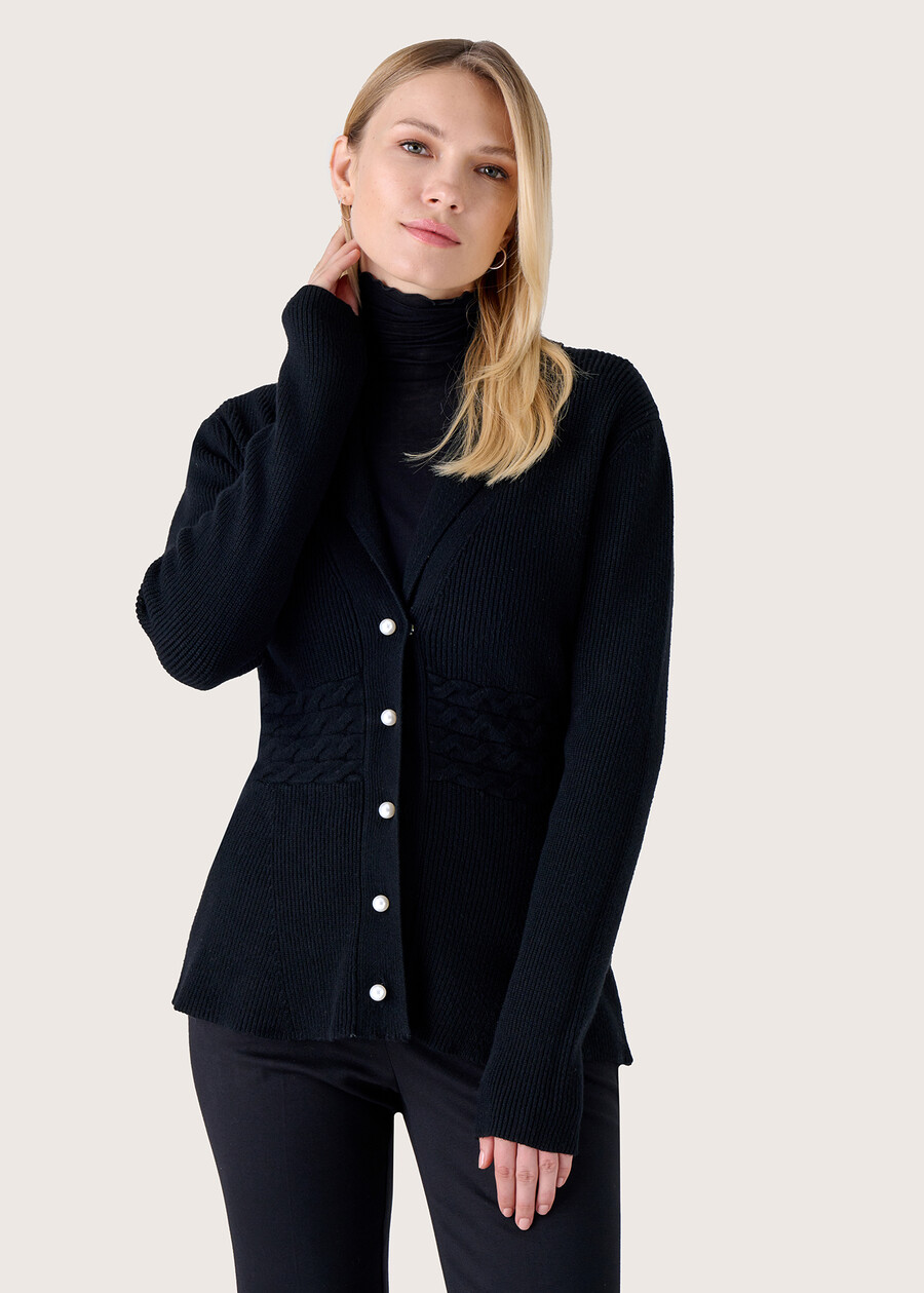 Cardigan Chechu in maglia NERO BLACK Donna , immagine n. 1