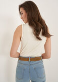 Tecla Sleeveless Top with Strass VERDE ALGABIANCO BURRO Woman image number 3