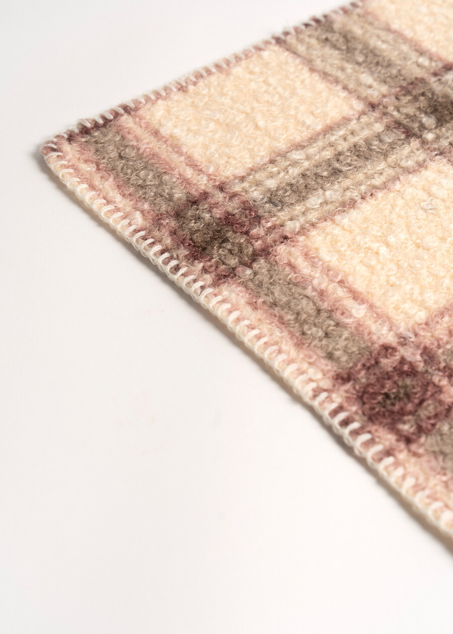 Sciarpa Shiny maxi check shearling BEIGE LATTEBEIGE LATTE Donna , immagine n. 3