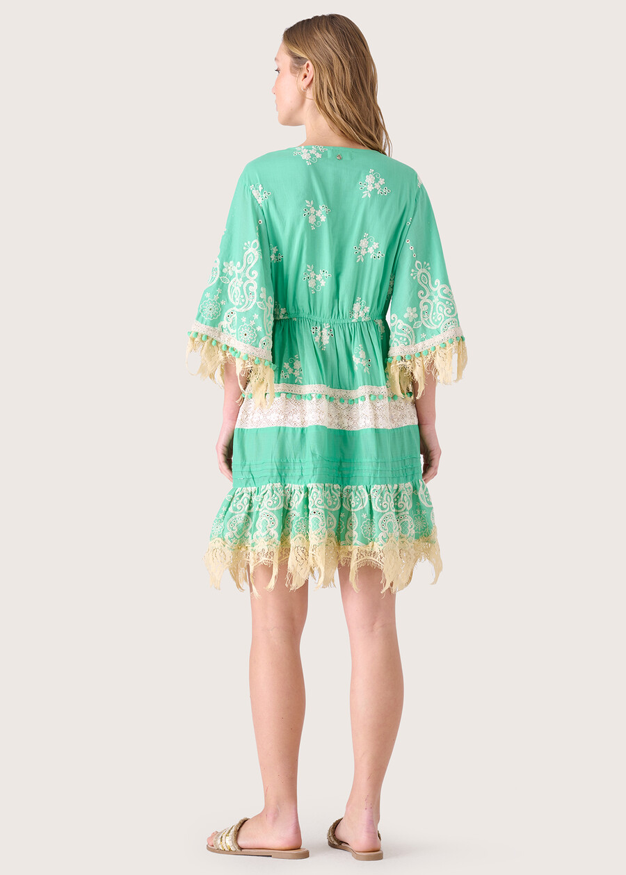Abito corto 100% cotone VERDE BANDIERA Donna , immagine n. 3