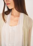Cardigan Caren in filo con cinta BEIGE LIGHT BEIGENERO BLACK Donna immagine n. 3