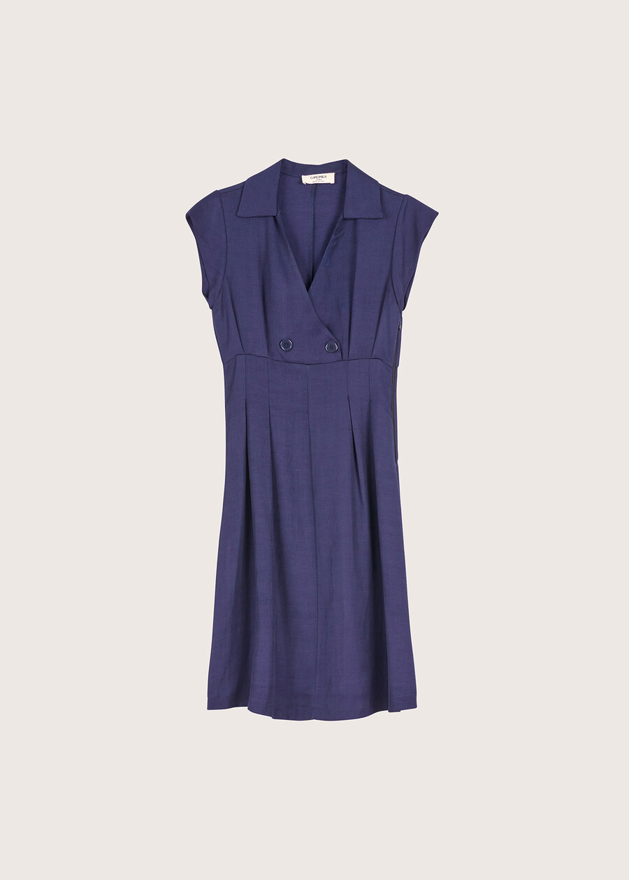 Arold linen blend dress BLUE OLTREMARE VERDE GARDEN Woman , image number 6