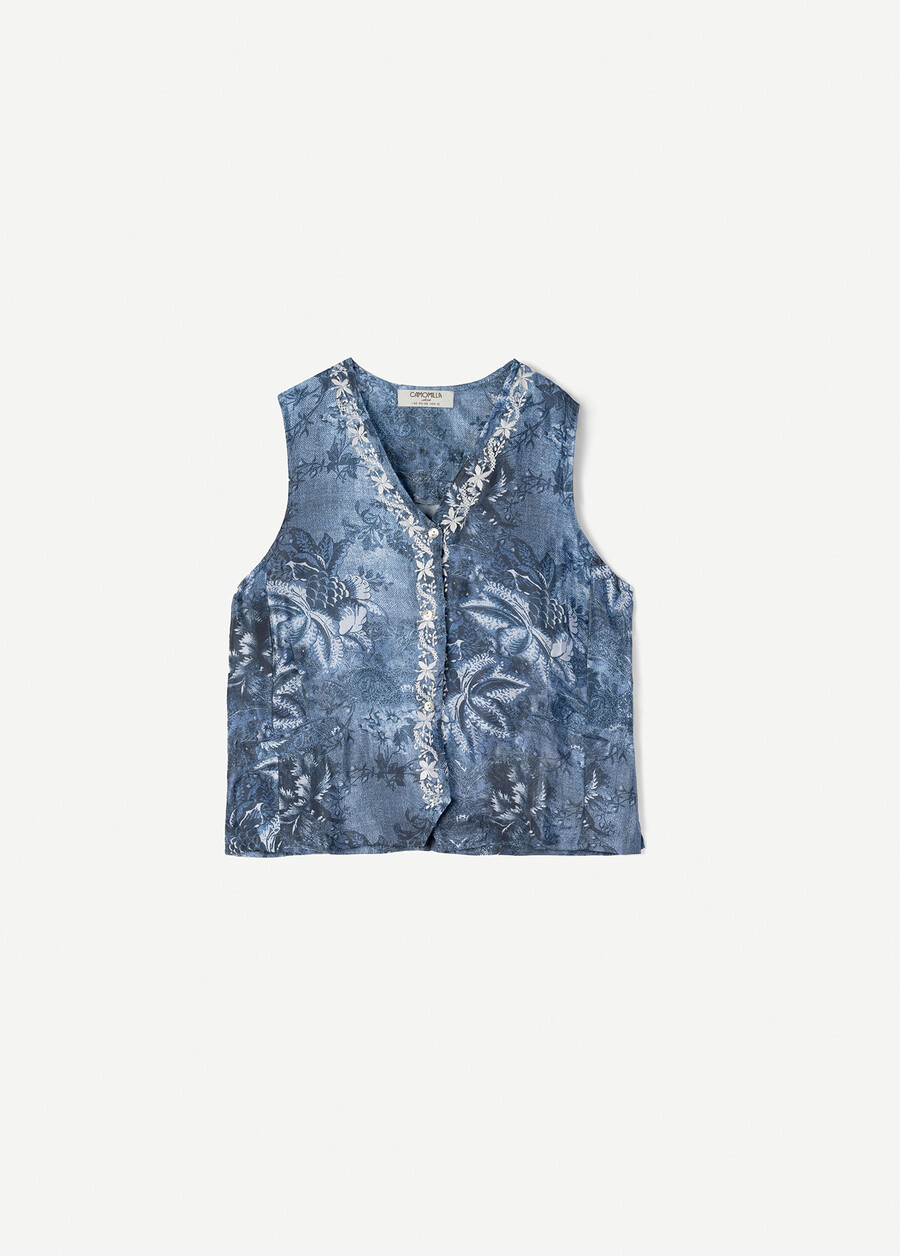 Top Ginnie in satin fantasia BLU Donna , immagine n. 5