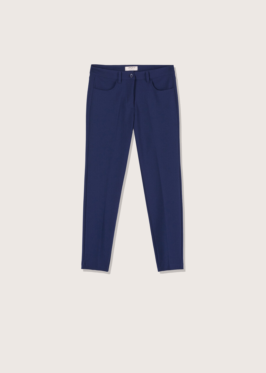 Kate screp fabric trousers BLUE OLTREMARE  Woman , image number 5