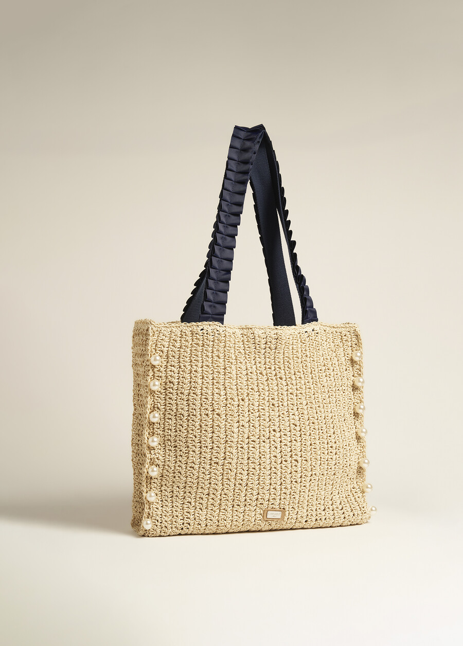 Borsa Brouche In Paglia Intrecciata BEIGE Donna , immagine n. 2
