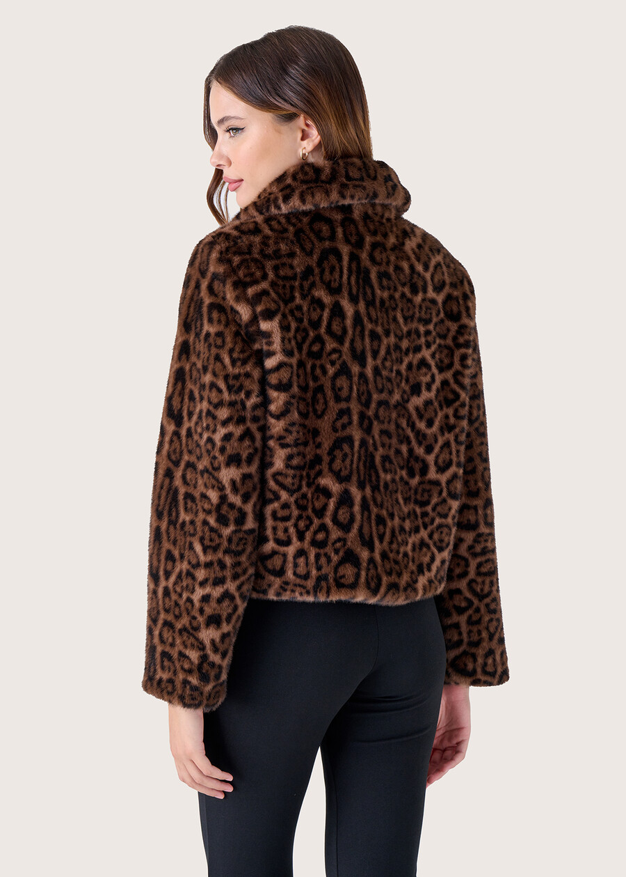 Giubbino Ganda in ecopelo animalier MARRONE TABACCO Donna , immagine n. 5