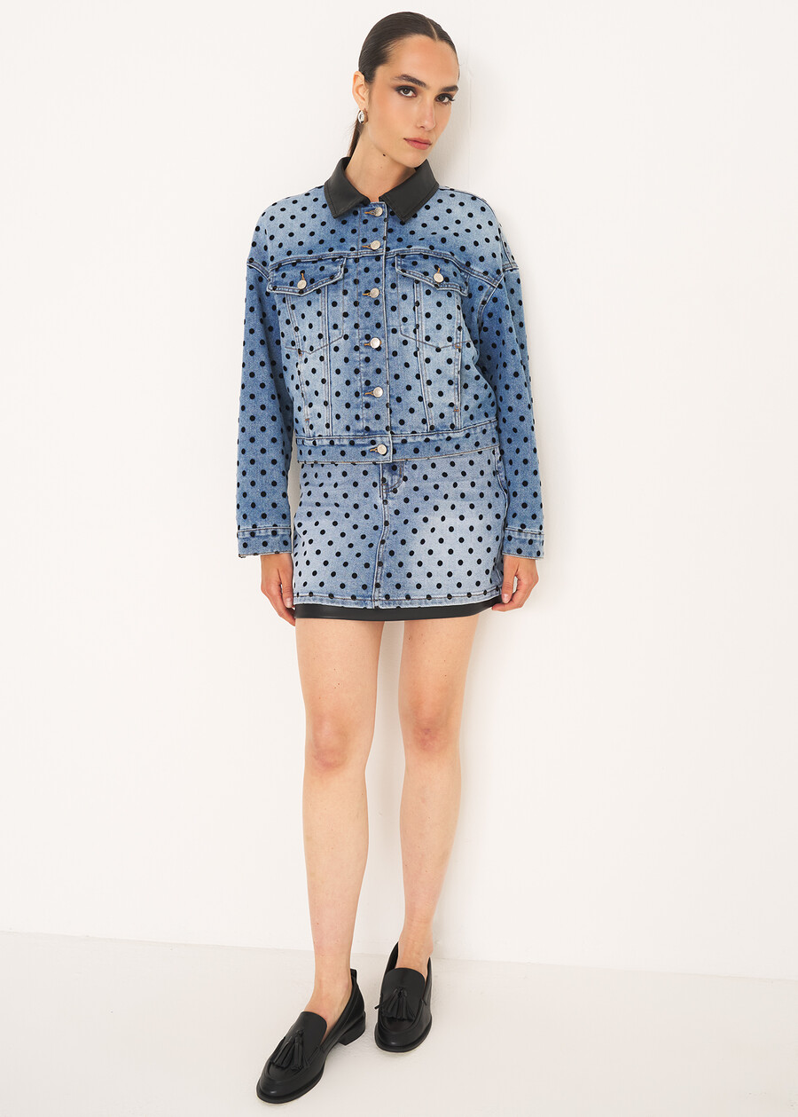 Minigonna Greta denim pois DENIM MEDIUM DENIM Donna , immagine n. 1