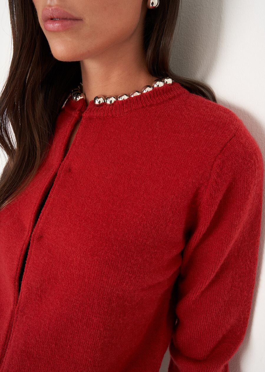 Coeur cardigan with jewel detail ROSSOBEIGE LATTE Woman , image number 2