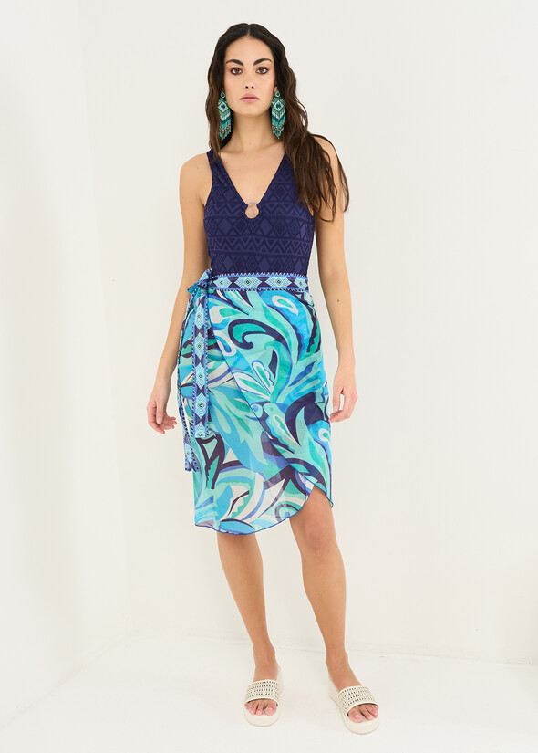 Pareo Perry-A in cotone stampato BLU Donna null