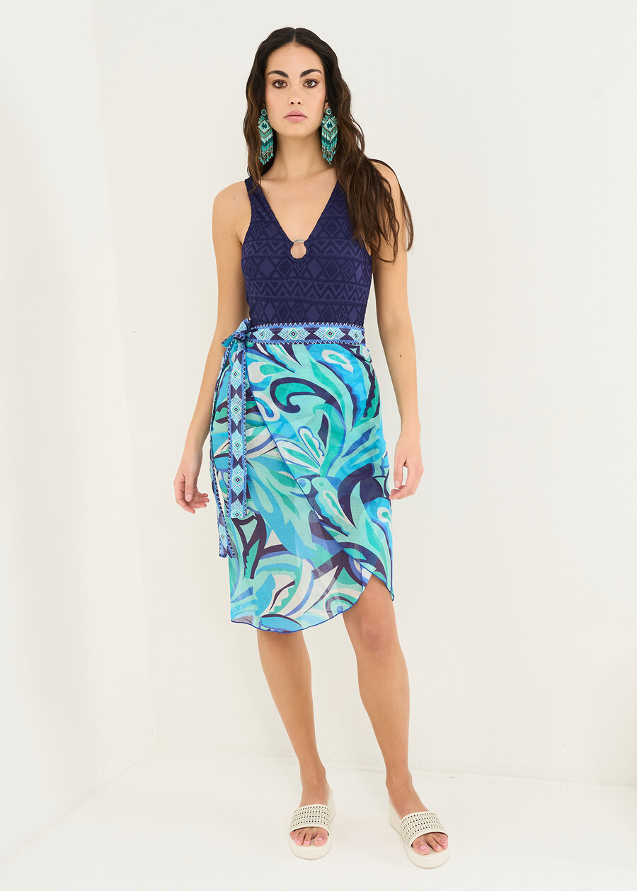 Pareo Perry-A in cotone stampato BLU Donna , immagine n. 1
