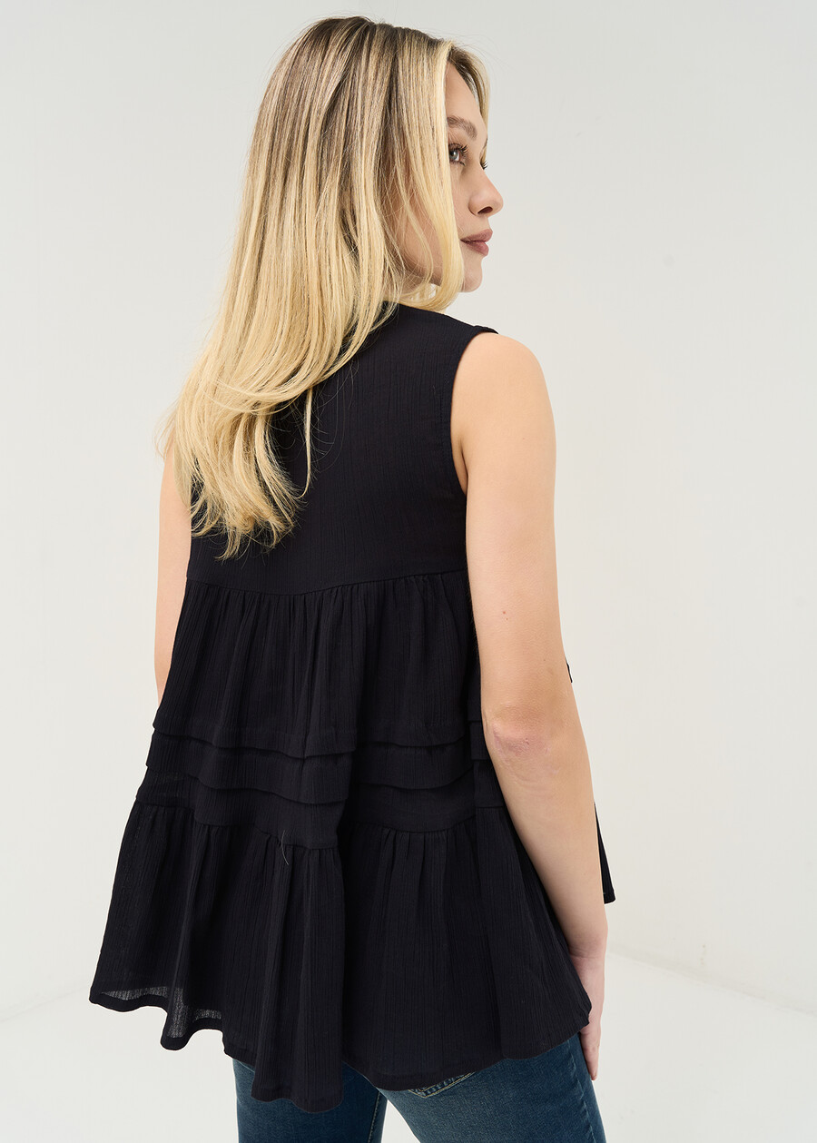 Thor cotton crepe top BEIGEBLU Woman , image number 3