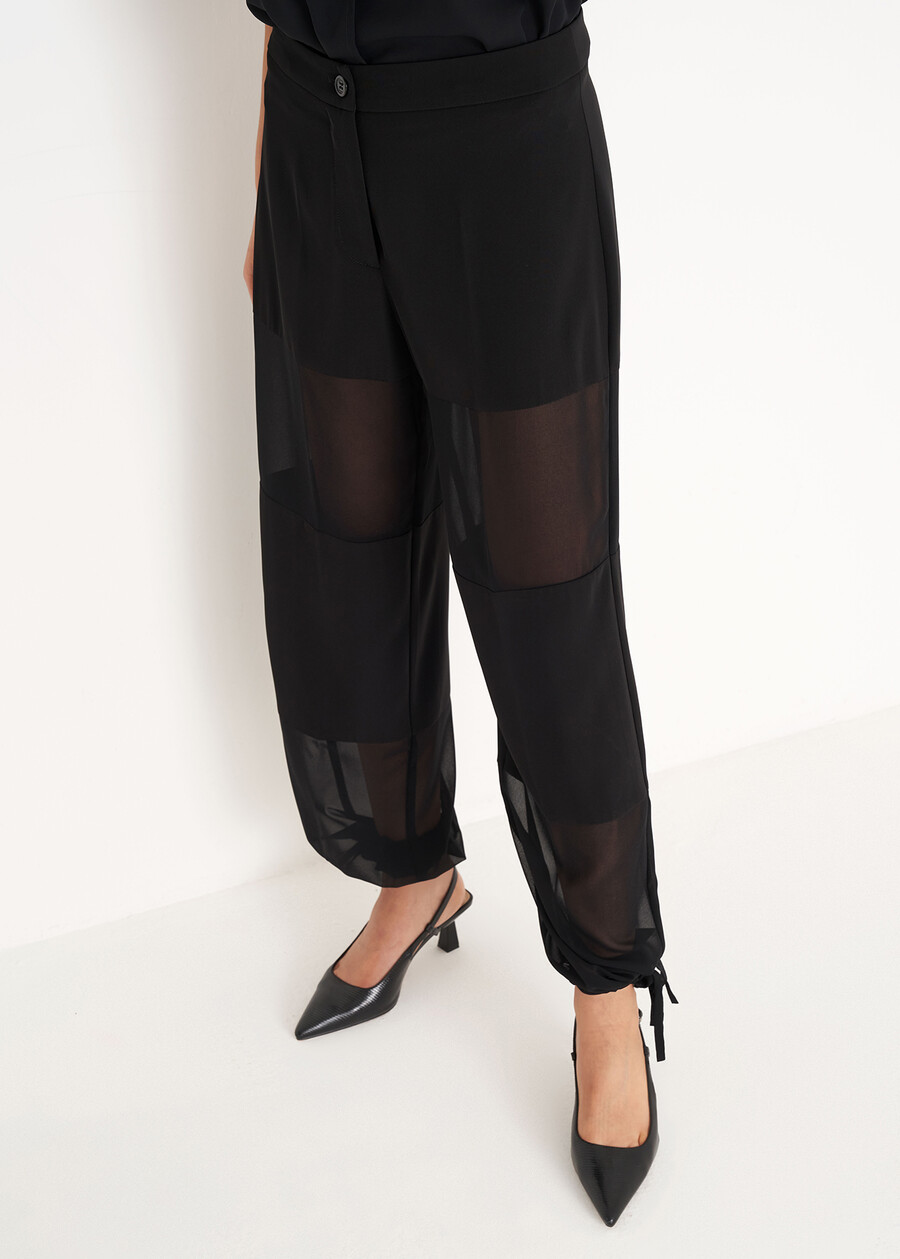 Peleo double-fabric trousers NERO BLACK Woman , image number 2