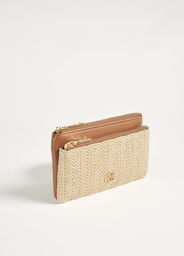 Portafoglio Paras in ecopelle e paglia BEIGE Donna null
