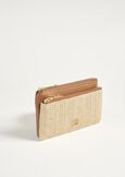 Paras eco-leather and straw wallet BEIGE Woman image number 1