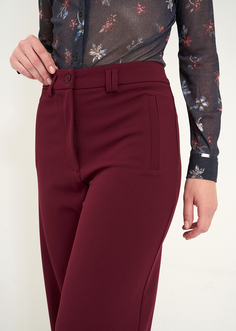 Giorgia pleated-texture trousers ROSSO BORDEAUXMARRONE Woman , image number 3