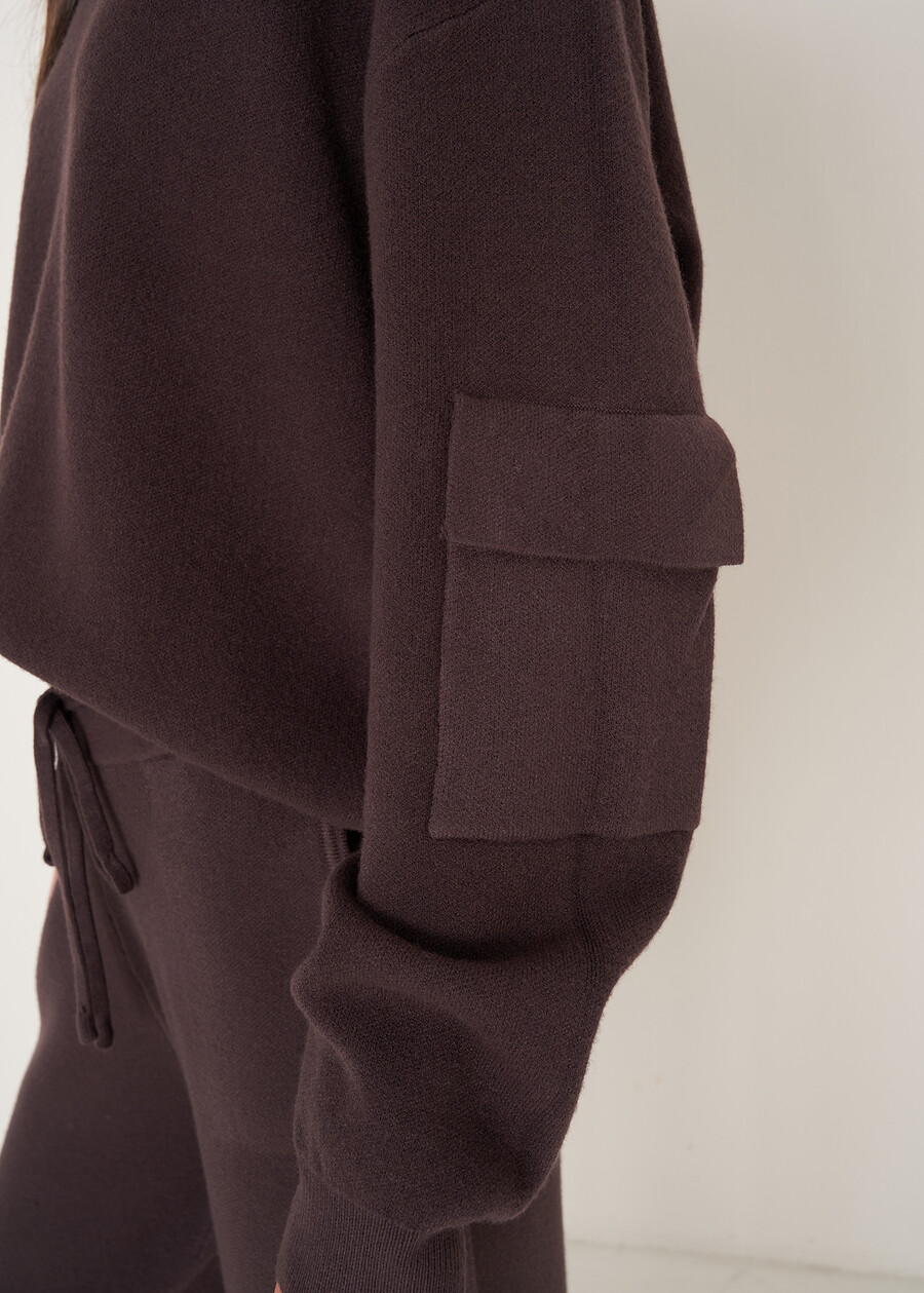 Monia sweater with sleeve pocket MARRONE CAFFEGRIGIO PERLA Woman , image number 3