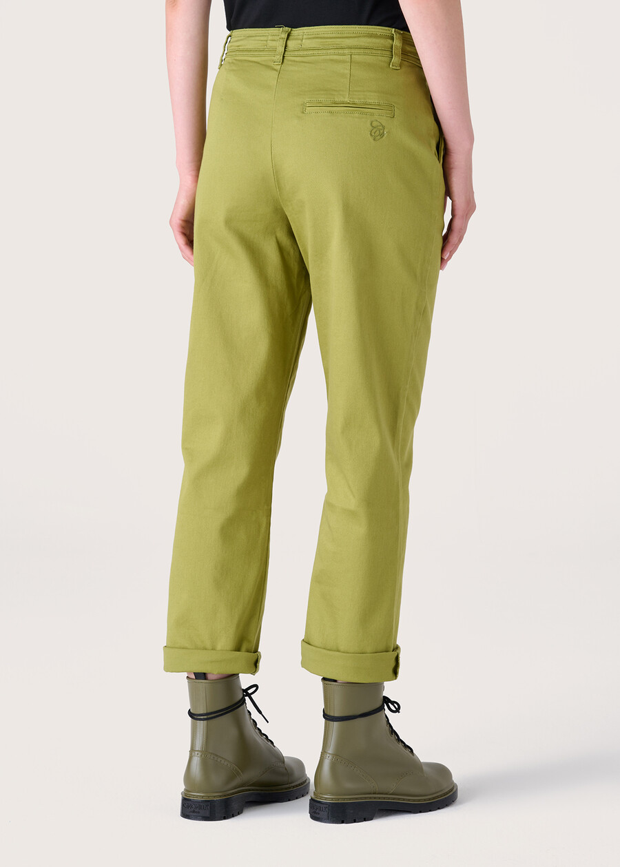 Pantalone Alice in cotone VERDE MUSCHIO Donna , immagine n. 4