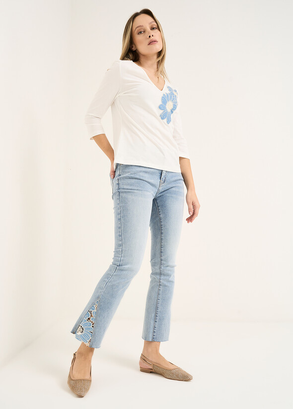 Jeans Dilan pizzo floreale DENIM MEDIUM DENIM Donna null