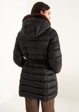 Portos long padded coat with belt NERO BLACKGRIGIO PERLA Woman image number 5