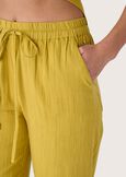 Pommy linen and cotton Capri trousers GIALLO MANGO Woman image number 3