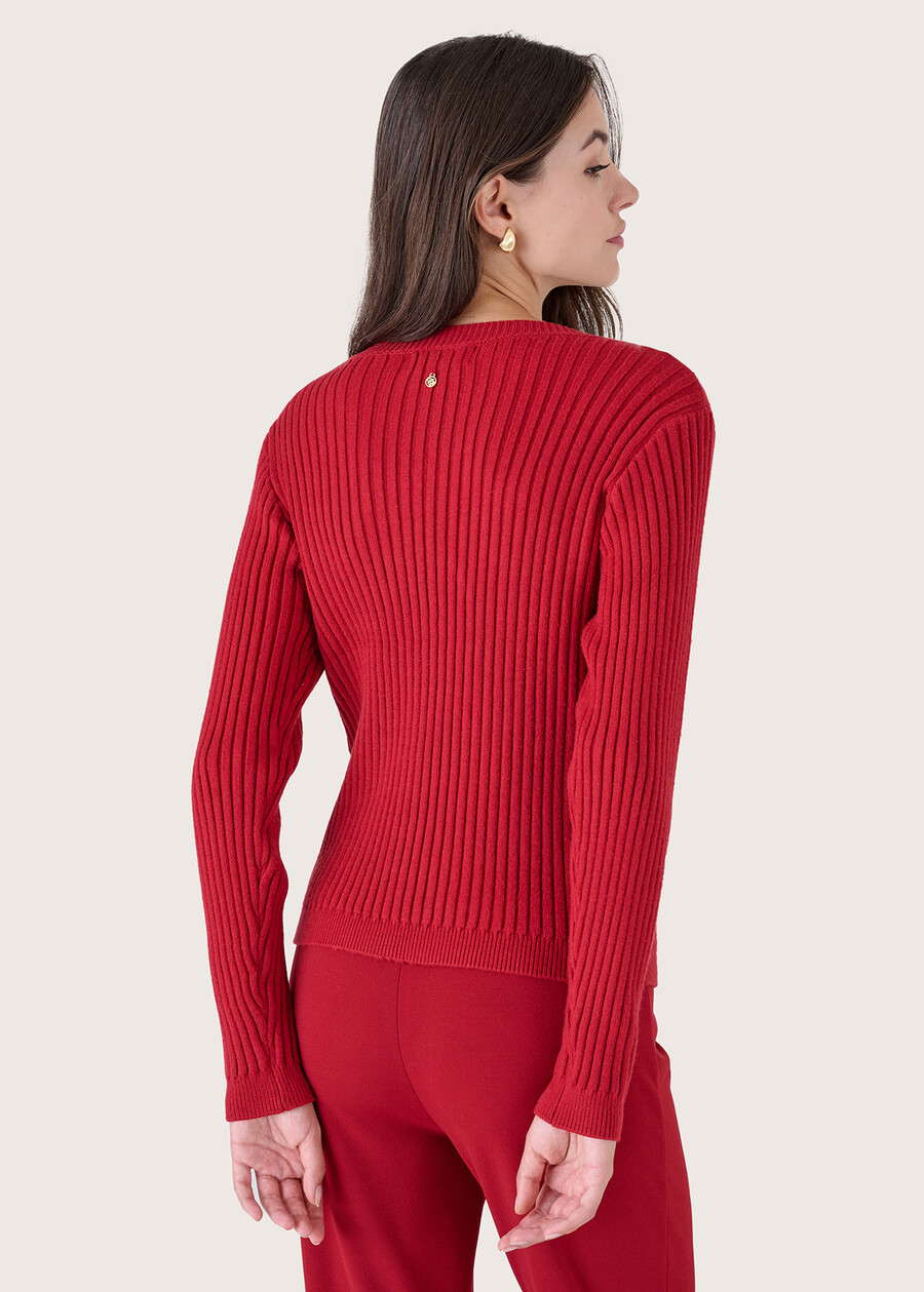 Maglia Moka in viscosa ROSSO BORDEAUXBLUE OLTREMARE Donna , immagine n. 3