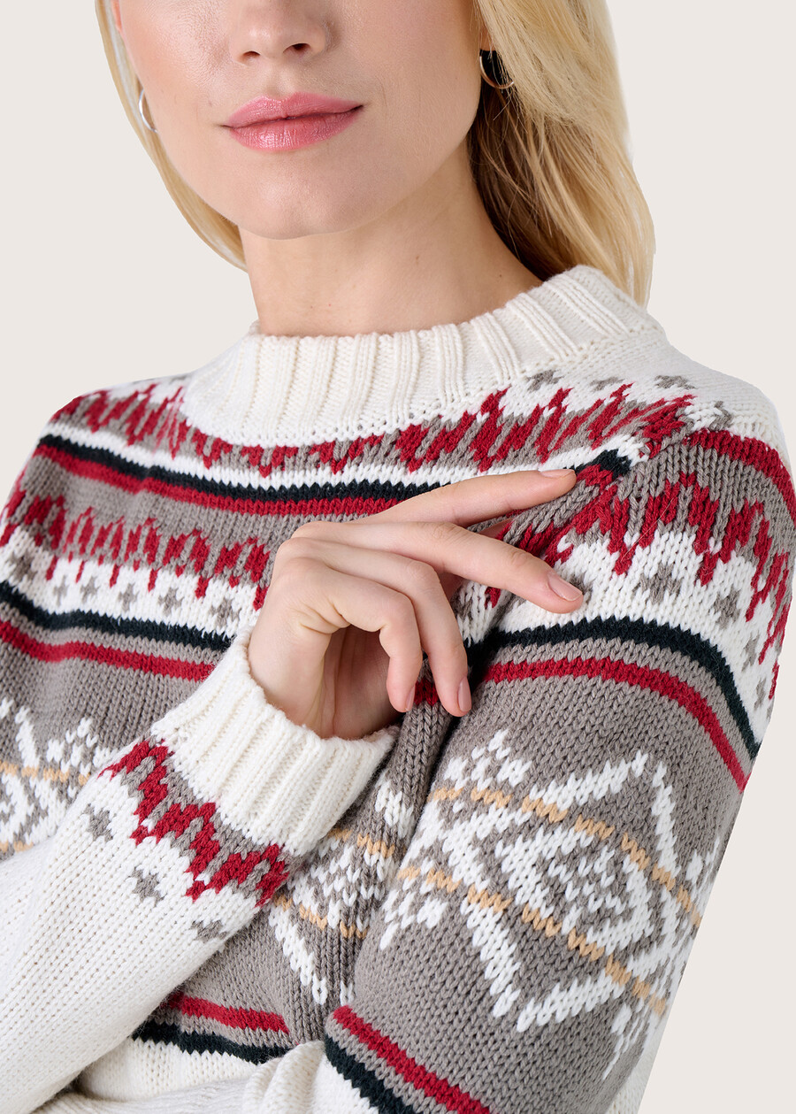 Maribor Norwegian pattern jumper BEIGE LATTE Woman , image number 3