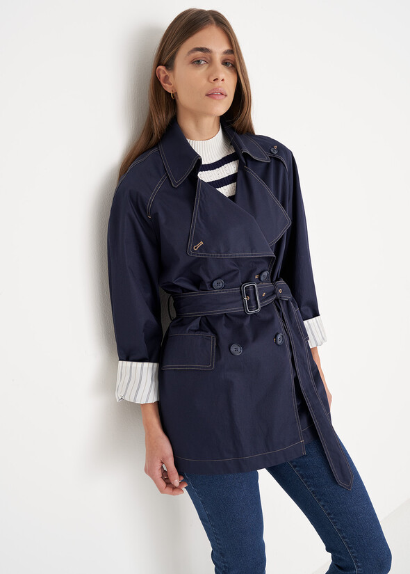Ted cotton trench coat BLU Woman null