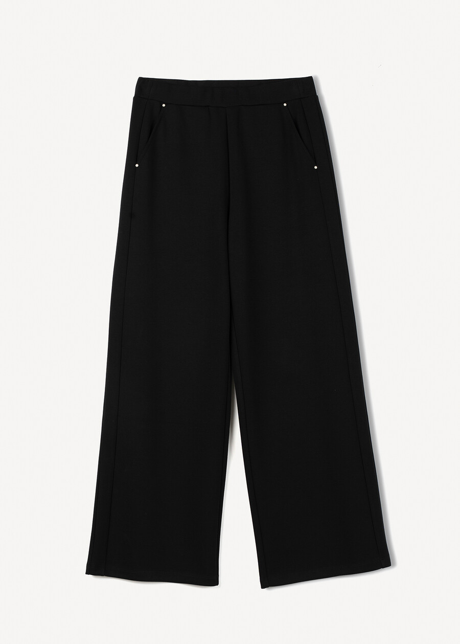 Pantaloni Pablo in maglia con perle NERO BLACK Donna , immagine n. 5