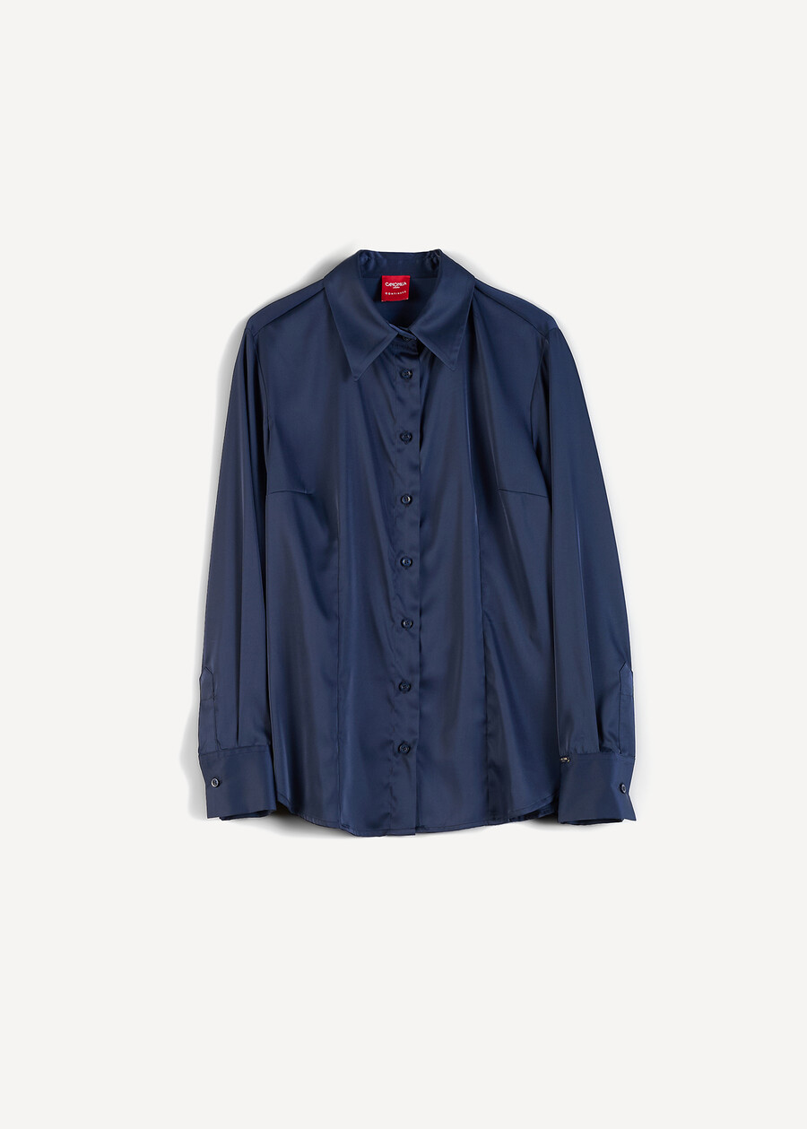 Alessia satin shirt NERO BLACKBEIGE LATTEBLU Woman , image number 6