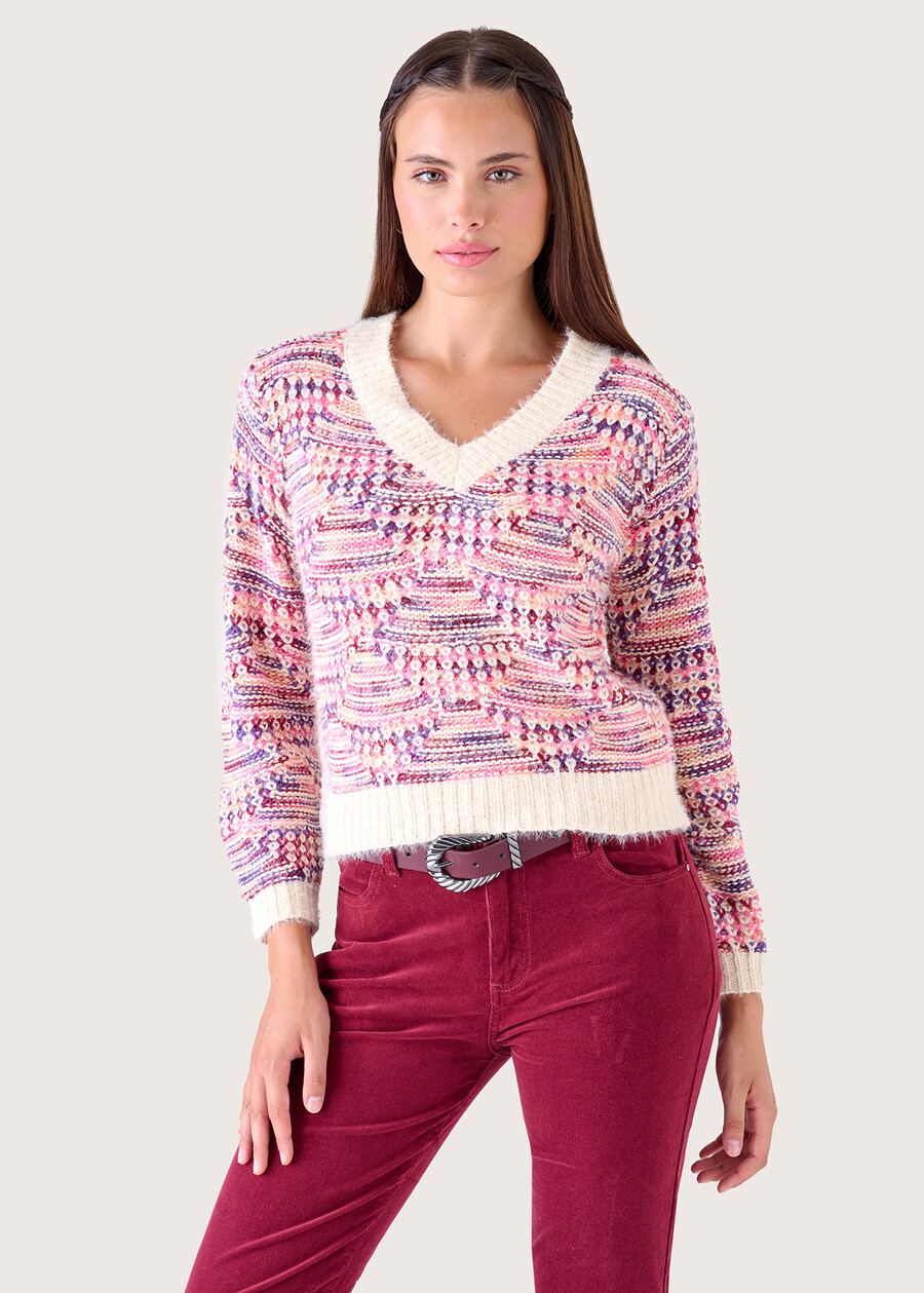 Maglia Sorbo in filato multicolor ROSA SILK Donna , immagine n. 2