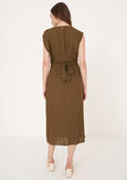 Abito Alena in viscosa e lino
 BEIGE DOESKIN VERDE ALGA Donna immagine n. 4