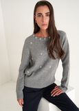 Maglia Michela con perle e strass GRIGIO MEDIUM GREY Donna immagine n. 1