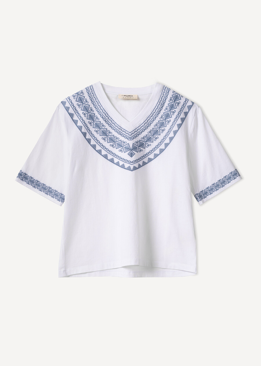 T-shirt Syria con ricamo geometrico BIANCO WHITE Donna , immagine n. 4