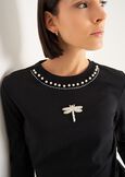 T-shirt Saffye con decorazioni gioiello NERO BLACK Donna immagine n. 2