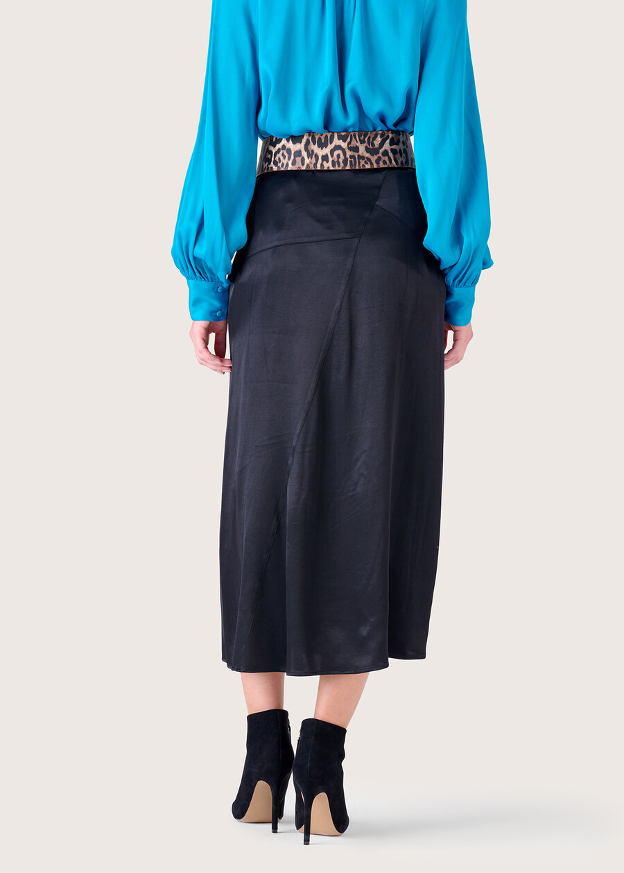 Gonna longuette Giada 100% viscosa NERO BLACK Donna , immagine n. 4