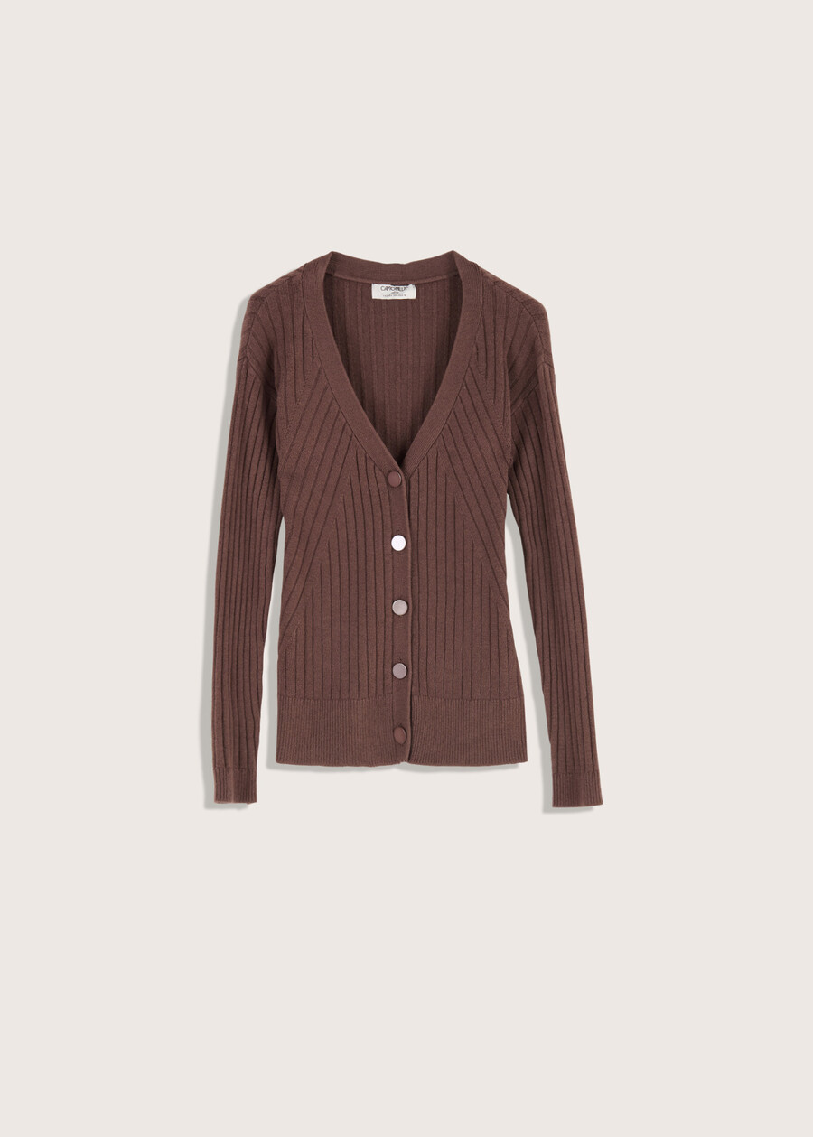 Clay V-neck cardigan MARRONE CASTAGNA Woman , image number 4
