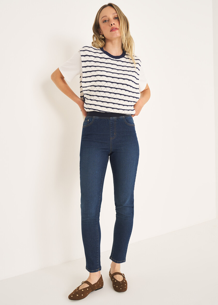 Sensei layered knit top BLU Woman , image number 4