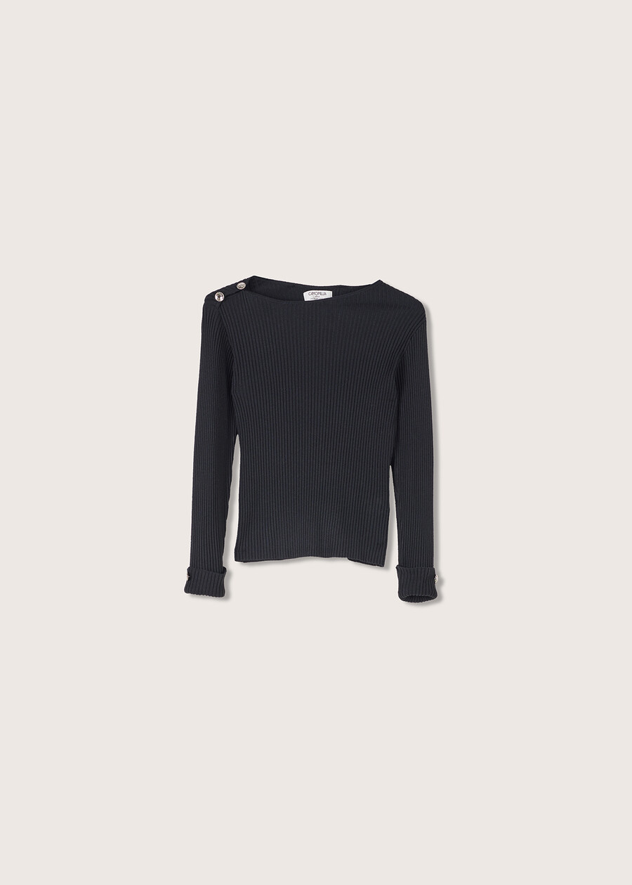 Maglia aderente Milva NERO BLACK Donna , immagine n. 4