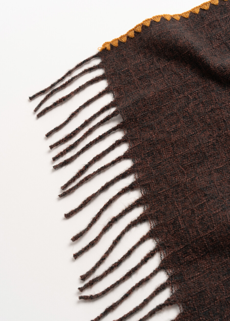 Sciarpa Shaggy con bordo a contrasto MARRONE CAFFEBEIGE MOUSSE Donna , immagine n. 3