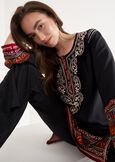 Blurta Printed Blouse with Embroidery NERO BLACK Woman image number 2