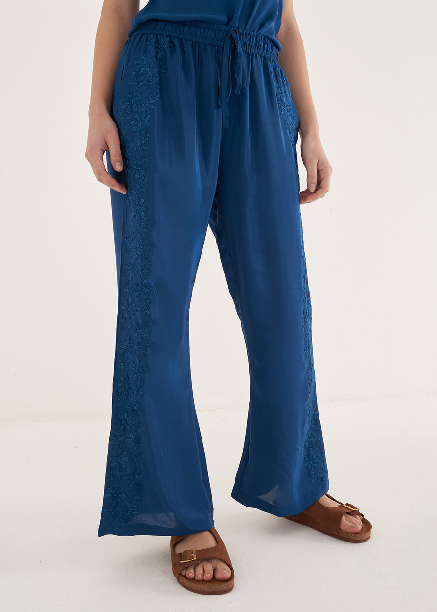 Pantaloni Pebel A Zampetta BLU OTTANIONERO BLACK Donna , immagine n. 2