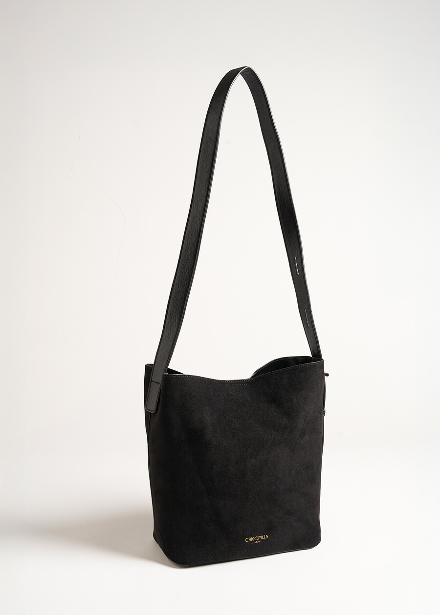 Brooke-A faux suede bucket bag NERO BLACK Woman , image number 1