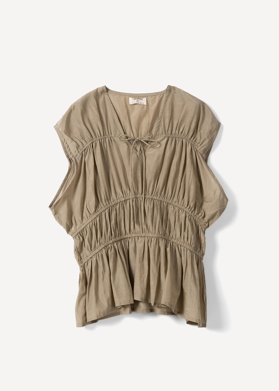 Top Tiago in cotone con balza MARRONEVERDE Donna , immagine n. 4